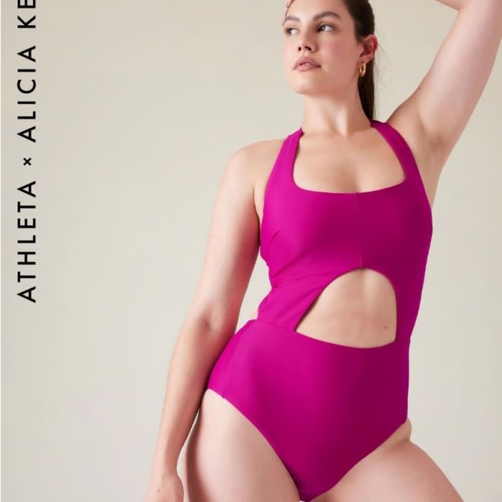 Athleta Fuchsia Cutout One-Piece Swimsuit